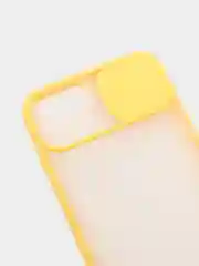 Желтый чехол с защитой шторкой для камеры на iPhone 6s/7/8/Plus/SE/20/X/XS/XR/11/Pro/Max/12/13/айфон