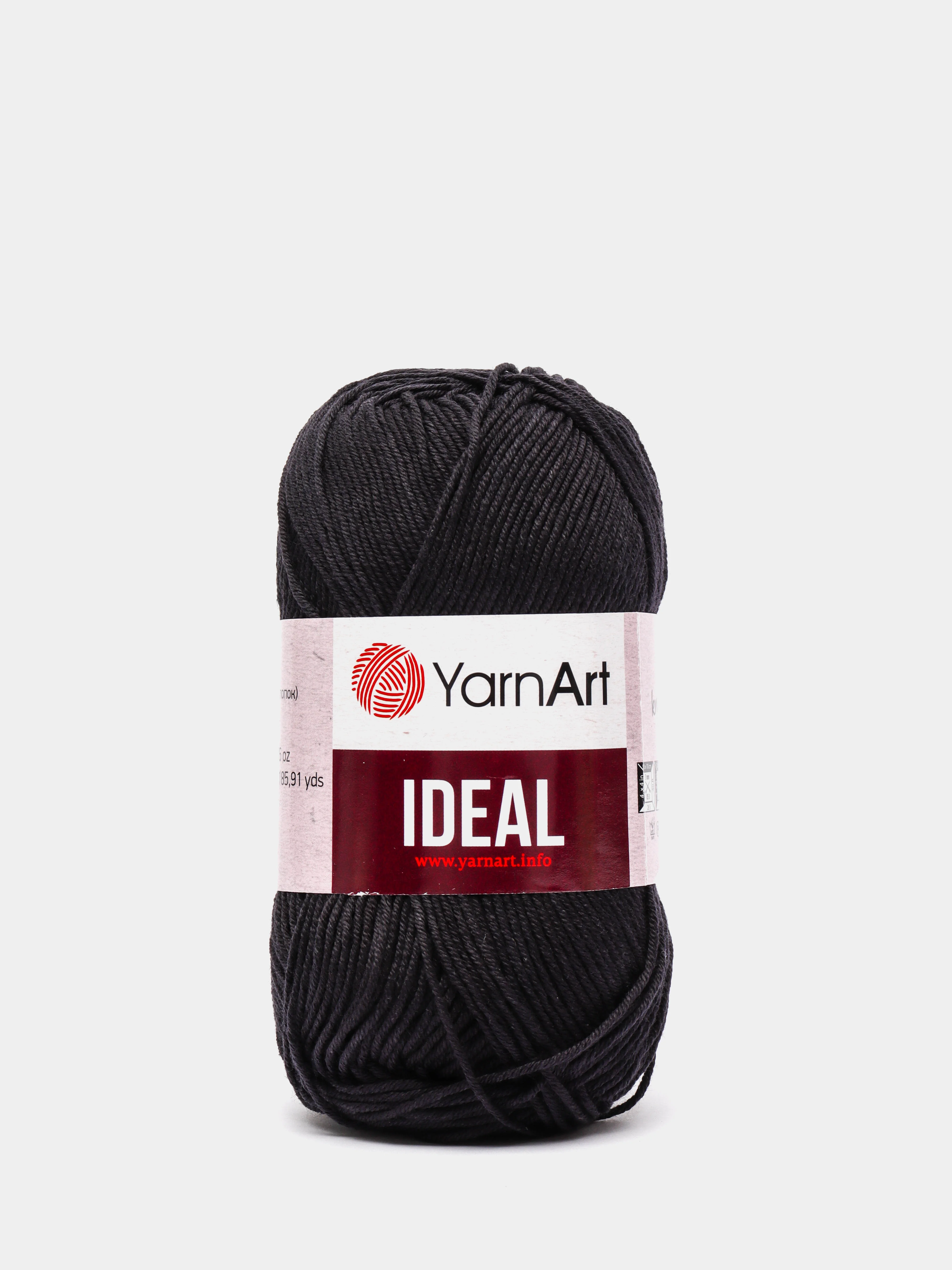 Черный пряжа YarnArt Ideal, 100% хлопок, 50 г, 170 м