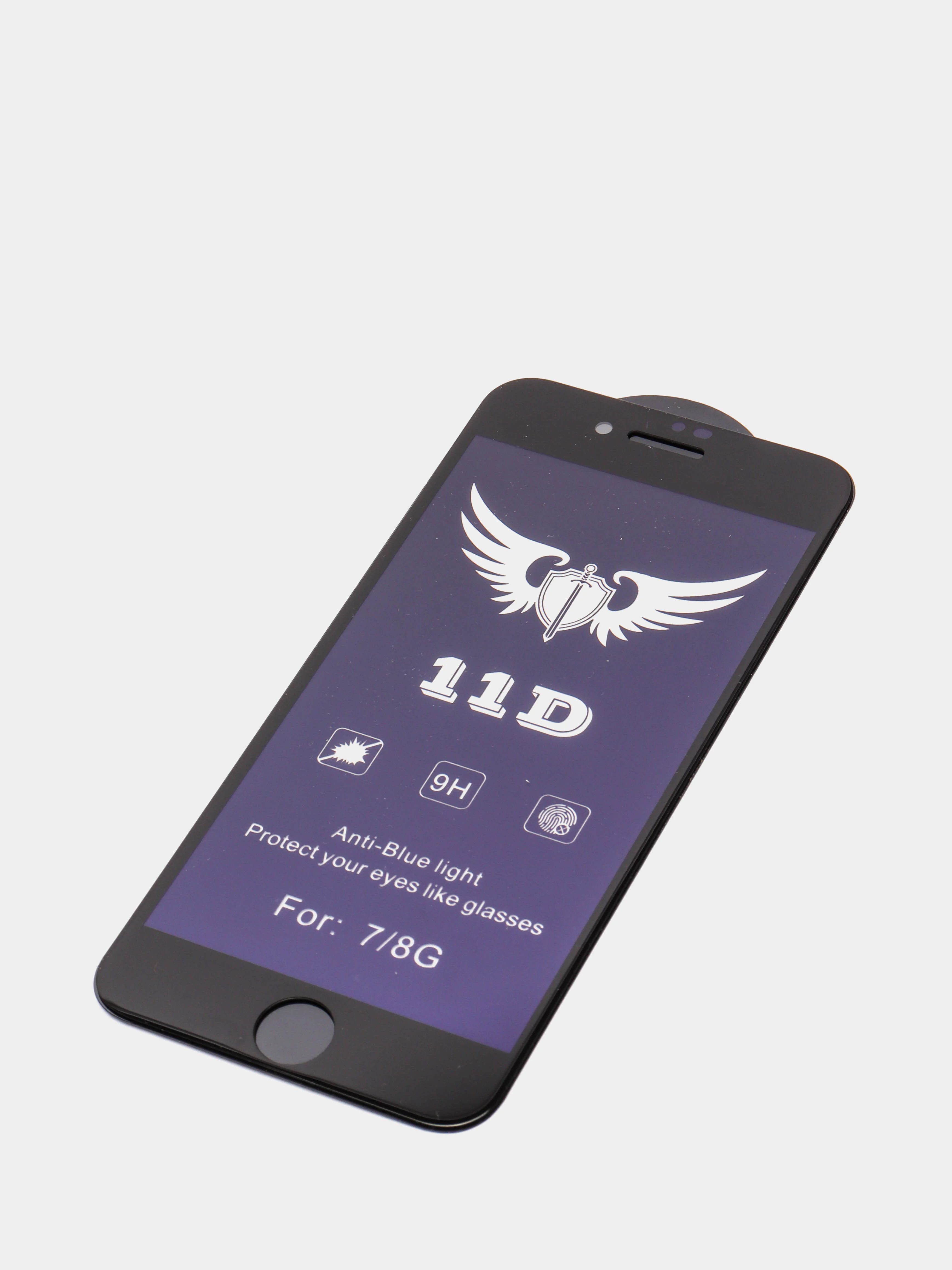 Черный стекло закалённое 11D для iPhone, защита от синего света, защита для глаз