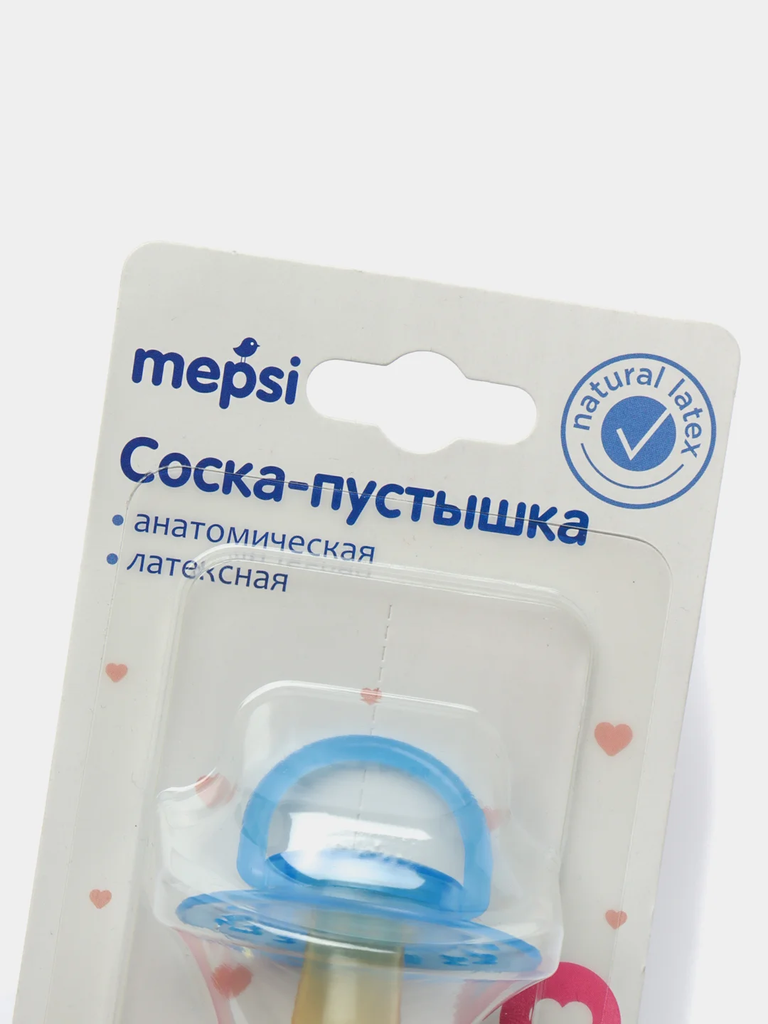 Голубой соска-пустышка латексная 0+ мес MEPSI 0300