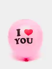 Розовый воздушный шар латексный "I Love You" размер 12 дюймов. от 5 шт (сердце,ай лав ю)