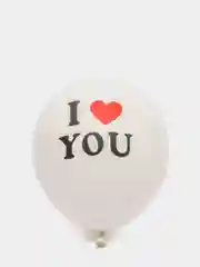 Белый воздушный шар латексный "I Love You" размер 12 дюймов. от 5 шт (сердце,ай лав ю)