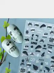Белый наклейки для ногтей "Голографик. Hello summer", слайдеры для дизайна