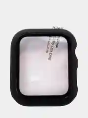 Черный бампер накладка чехол на корпус часов со стеклом Apple Watch (Эпл вотч) 44 mm 7 цветов