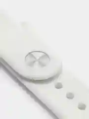 Белый силиконовый ремешок + защитная накладка со стеклом на корпус Apple Watch 38 mm