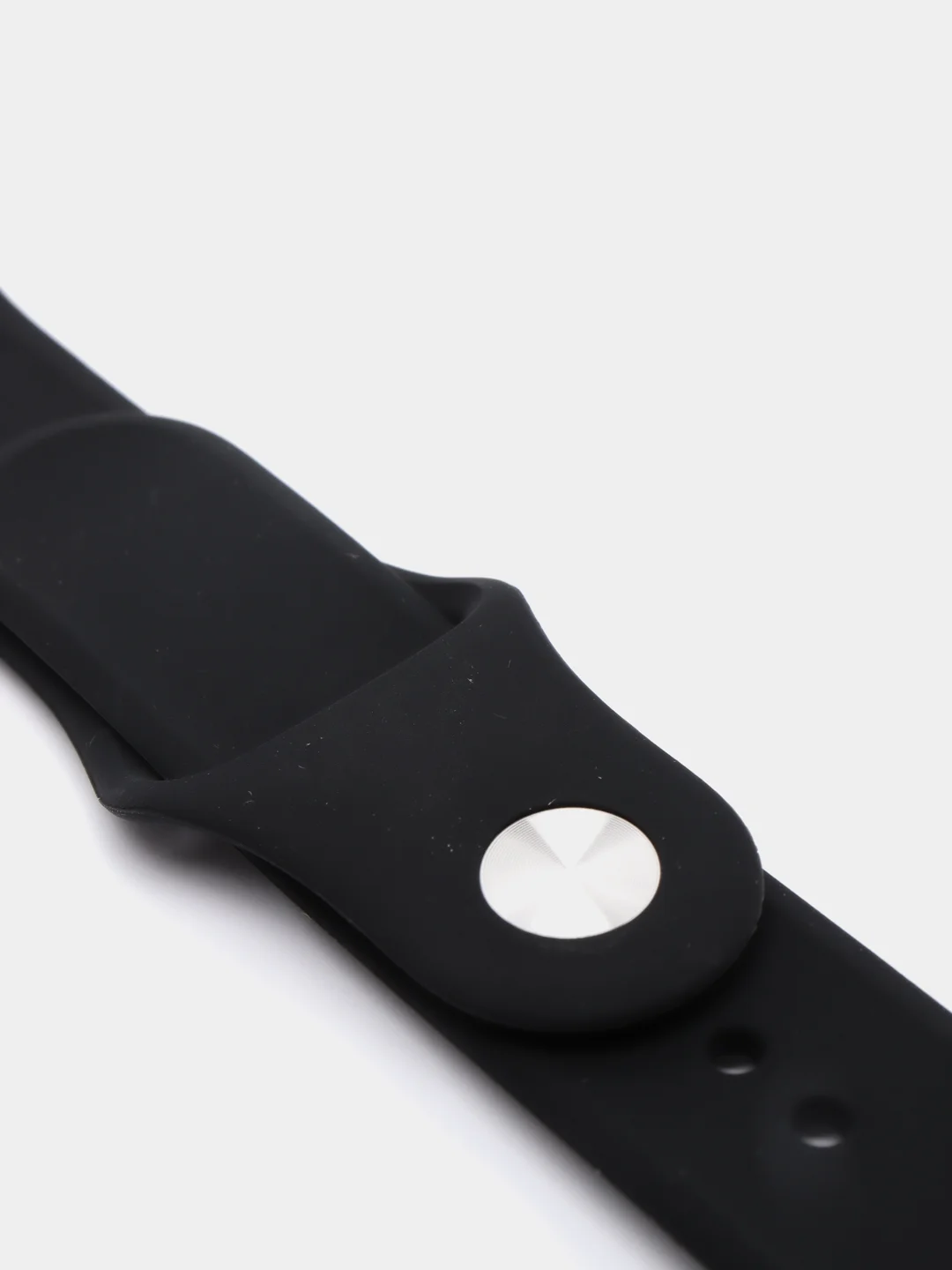 Черный силиконовый ремешок + защитная накладка со стеклом на корпус Apple Watch 42 mm