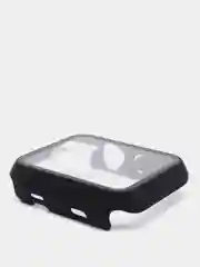 Черный силиконовый ремешок + защитная накладка со стеклом на корпус Apple Watch 42 mm