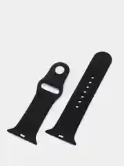 Черный силиконовый ремешок + защитная накладка со стеклом на корпус Apple Watch 42 mm
