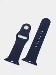 Темно-синий силиконовый ремешок + защитная накладка со стеклом на корпус Apple Watch 42 mm