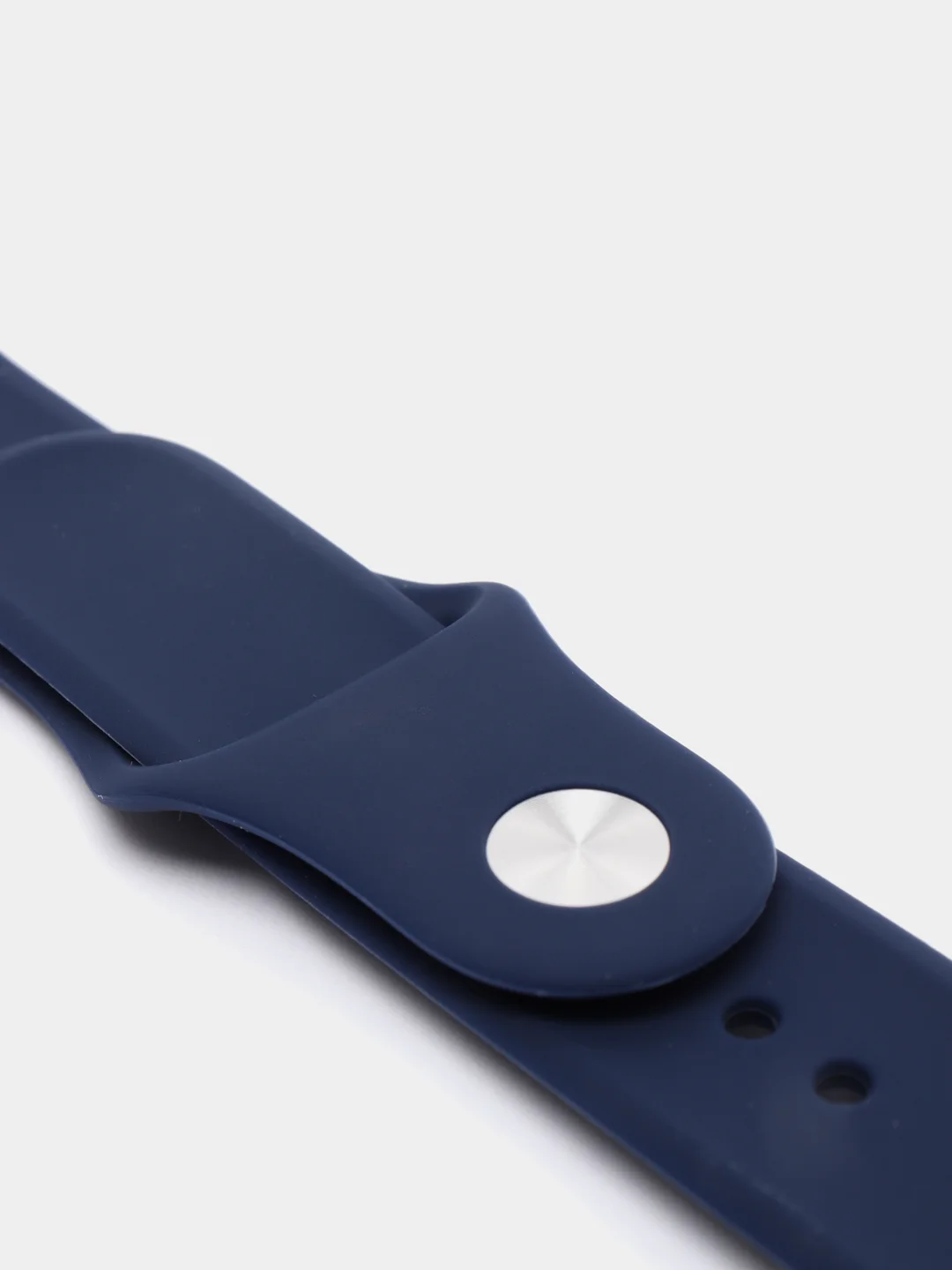 Темно-синий силиконовый ремешок + защитная накладка со стеклом на корпус Apple Watch 42 mm