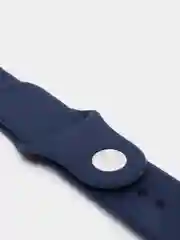 Темно-синий силиконовый ремешок + защитная накладка со стеклом на корпус Apple Watch 42 mm