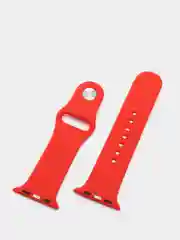 Красный силиконовый ремешок + защитная накладка со стеклом на корпус Apple Watch 40 mm
