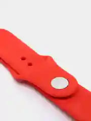 Красный силиконовый ремешок + защитная накладка со стеклом на корпус Apple Watch 40 mm