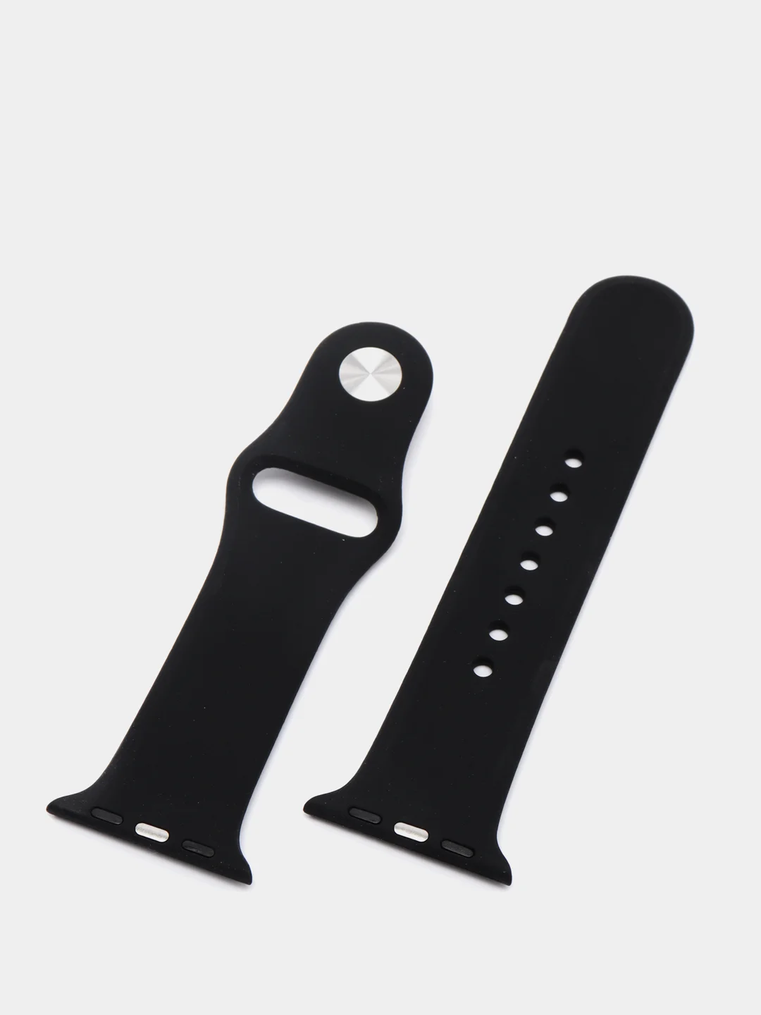 Черный силиконовый ремешок + защитная накладка со стеклом на корпус Apple Watch 40 mm