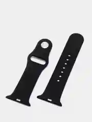 Черный силиконовый ремешок + защитная накладка со стеклом на корпус Apple Watch 40 mm
