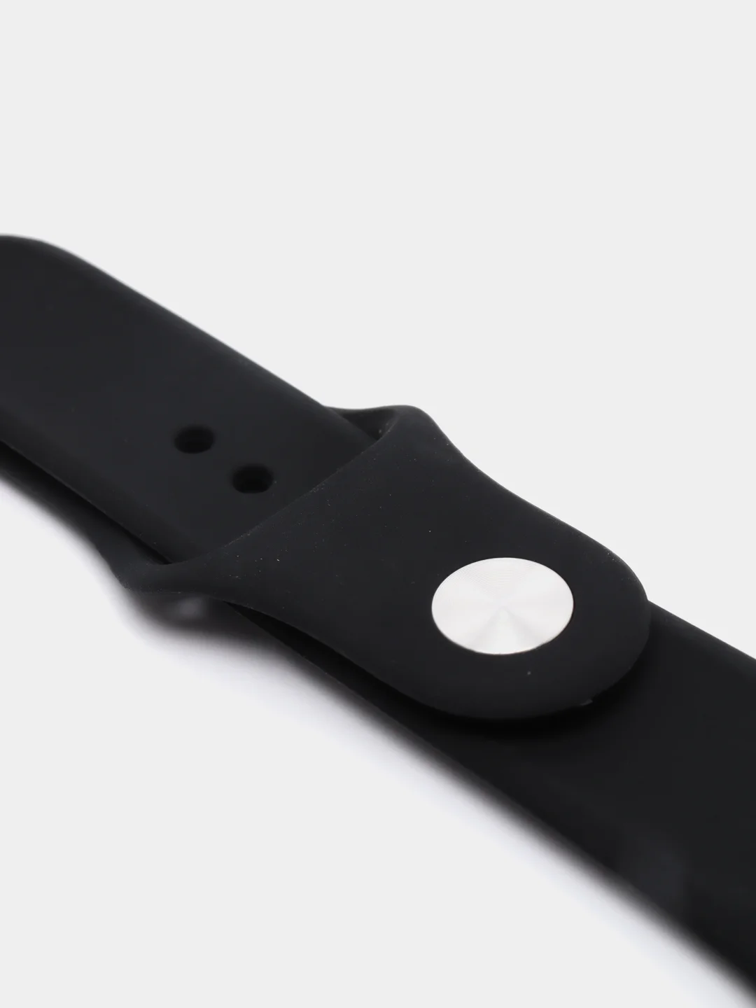 Черный силиконовый ремешок + защитная накладка со стеклом на корпус Apple Watch 40 mm