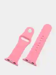 Розовый силиконовый ремешок + защитная накладка со стеклом на корпус Apple Watch 40 mm