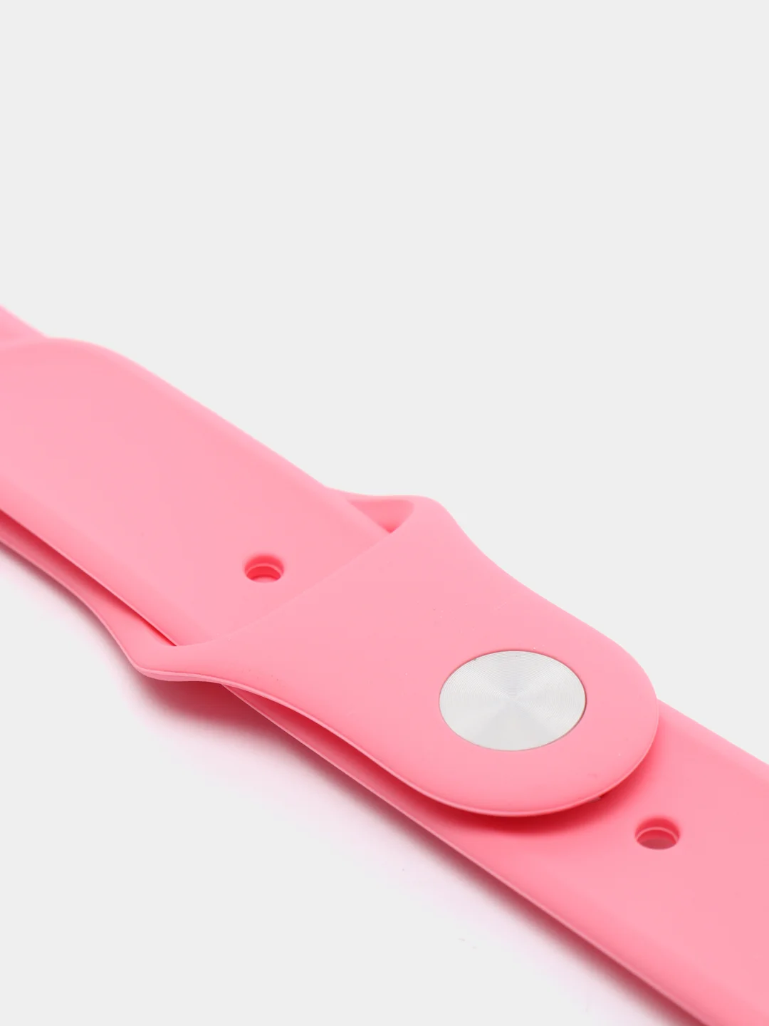 Розовый силиконовый ремешок + защитная накладка со стеклом на корпус Apple Watch 38 mm