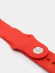 Красный силиконовый ремешок + защитная накладка со стеклом на корпус Apple Watch 38 mm