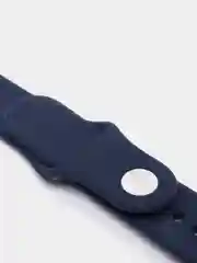 Индиго силиконовый ремешок + защитная накладка со стеклом на корпус Apple Watch 38 mm