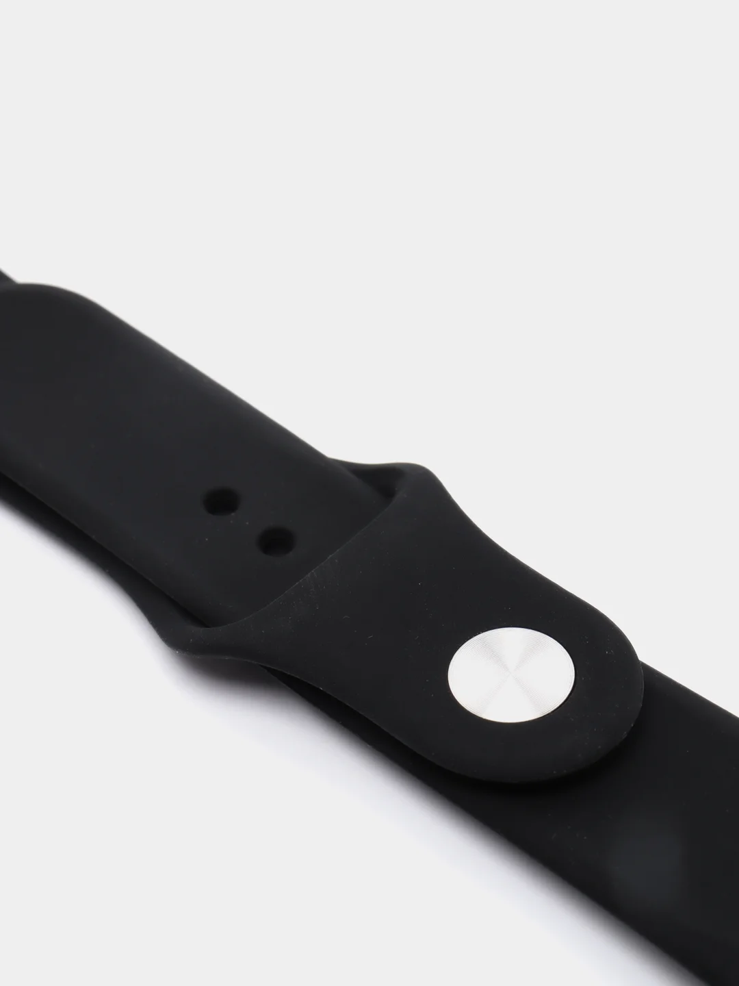 Черный силиконовый ремешок + защитная накладка со стеклом на корпус Apple Watch 38 mm