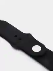 Черный силиконовый ремешок + защитная накладка со стеклом на корпус Apple Watch 38 mm