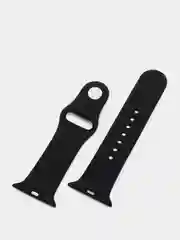 Черный силиконовый ремешок + защитная накладка со стеклом на корпус Apple Watch 38 mm