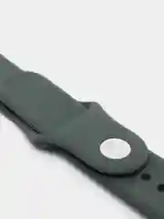 Зелёный хаки силиконовый ремешок + защитная накладка со стеклом на корпус Apple Watch 44 mm