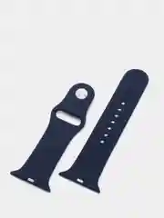 Темно-синий силиконовый ремешок + защитная накладка со стеклом на корпус Apple Watch 44 mm