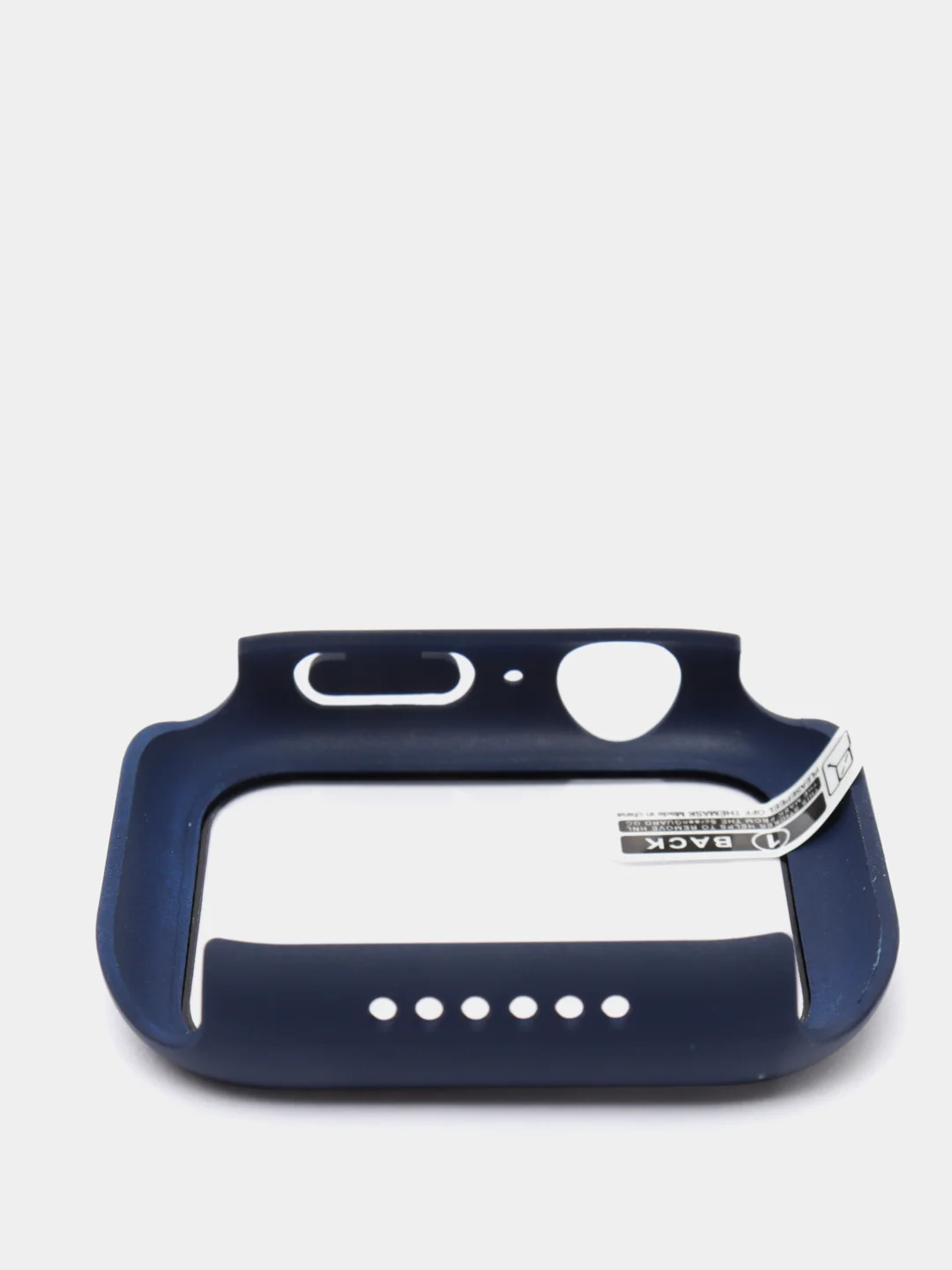 Темно-синий силиконовый ремешок + защитная накладка со стеклом на корпус Apple Watch 44 mm