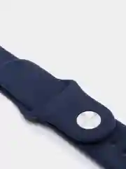Темно-синий силиконовый ремешок + защитная накладка со стеклом на корпус Apple Watch 44 mm