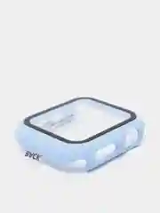Лавандовый силиконовый ремешок + защитная накладка со стеклом на корпус Apple Watch 38, 40, 42, 44 mm
