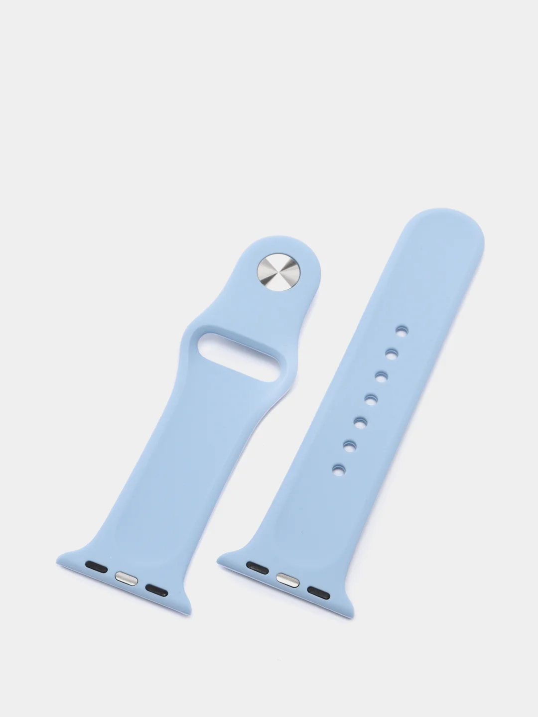 Лавандовый силиконовый ремешок + защитная накладка со стеклом на корпус Apple Watch 38, 40, 42, 44 mm