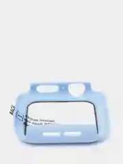 Лавандовый силиконовый ремешок + защитная накладка со стеклом на корпус Apple Watch 38, 40, 42, 44 mm
