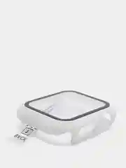 Бежевый силиконовый ремешок + защитная накладка со стеклом на корпус Apple Watch 40 mm
