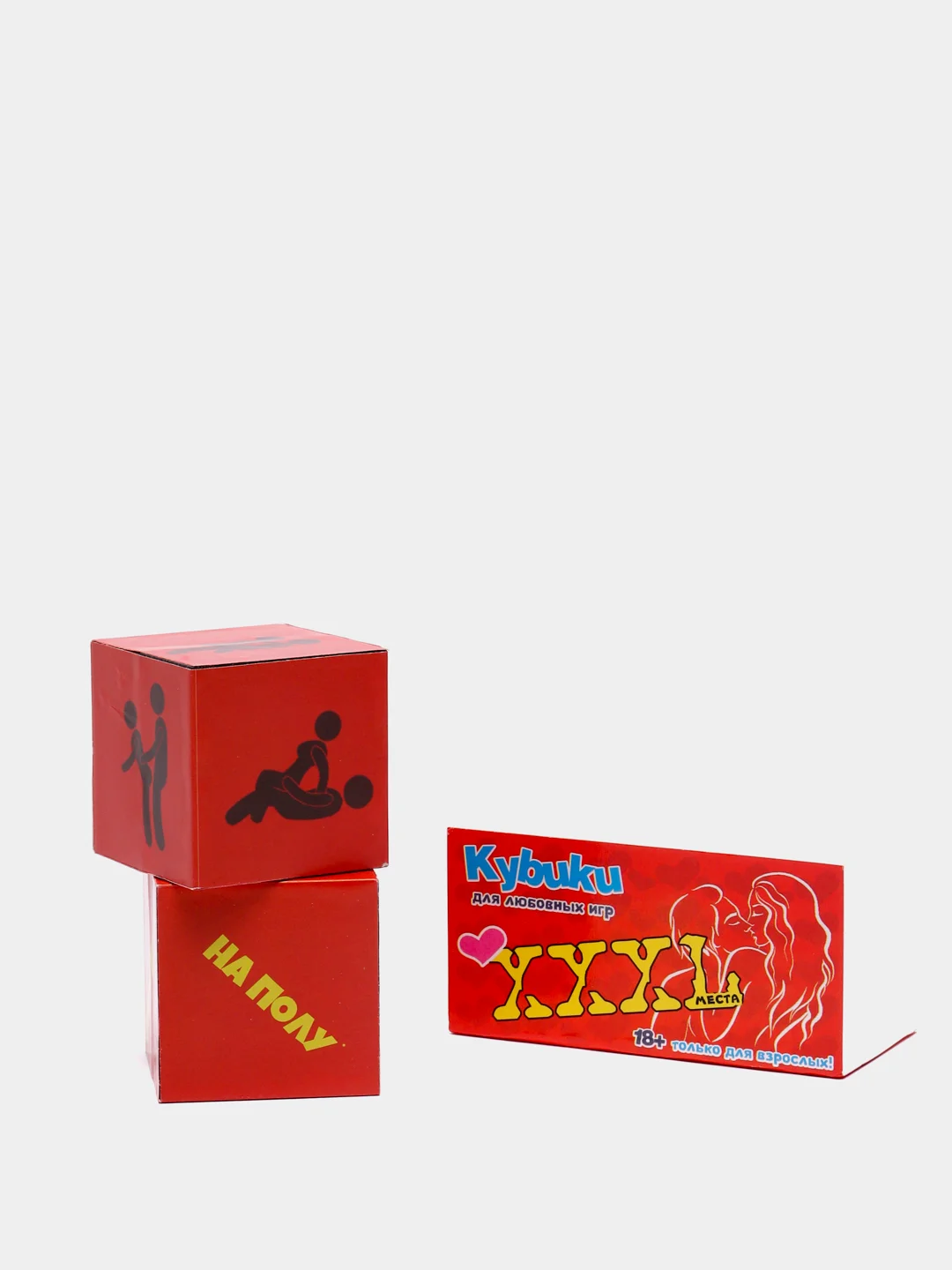 Алый кубики для любовных игр "Места&Части тела", 4 х 4 сантиметра