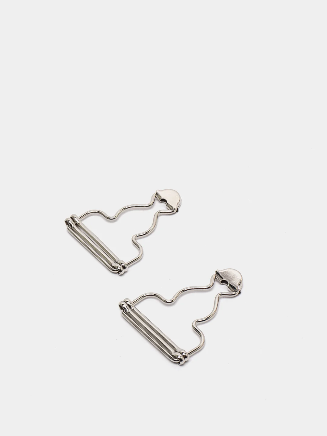 Серебряный застежка карабин для комбинезона шир.3,5 см. уп. 2 шт