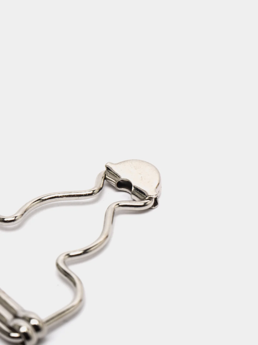 Серебряный застежка карабин для комбинезона шир.3,5 см. уп. 2 шт