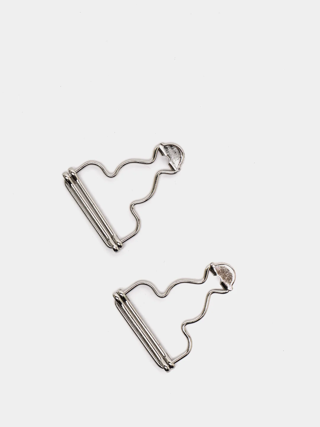 Серебряный застежка карабин для комбинезона шир.3,5 см. уп. 2 шт