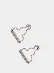 Серебряный застежка карабин для комбинезона шир.3,5 см. уп. 2 шт
