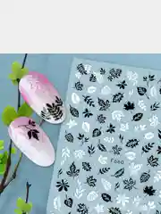 Белый наклейки для ногтей "Голографик. Листопад"
