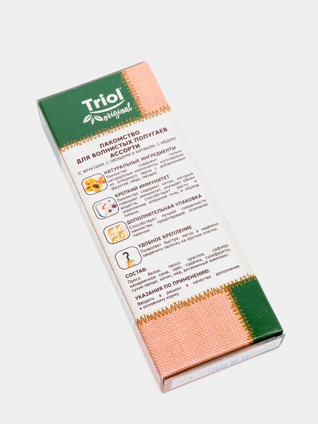 Лакомство Triol Original для волнистых попугаев АССОРТИ (уп.3шт.), 80г