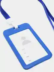 Синий бэйдж для пропуска