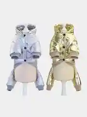 Серебряный теплый зимний комбинезон куртка для собак