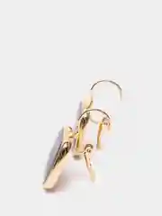 Черный квадратные серьги с камнем