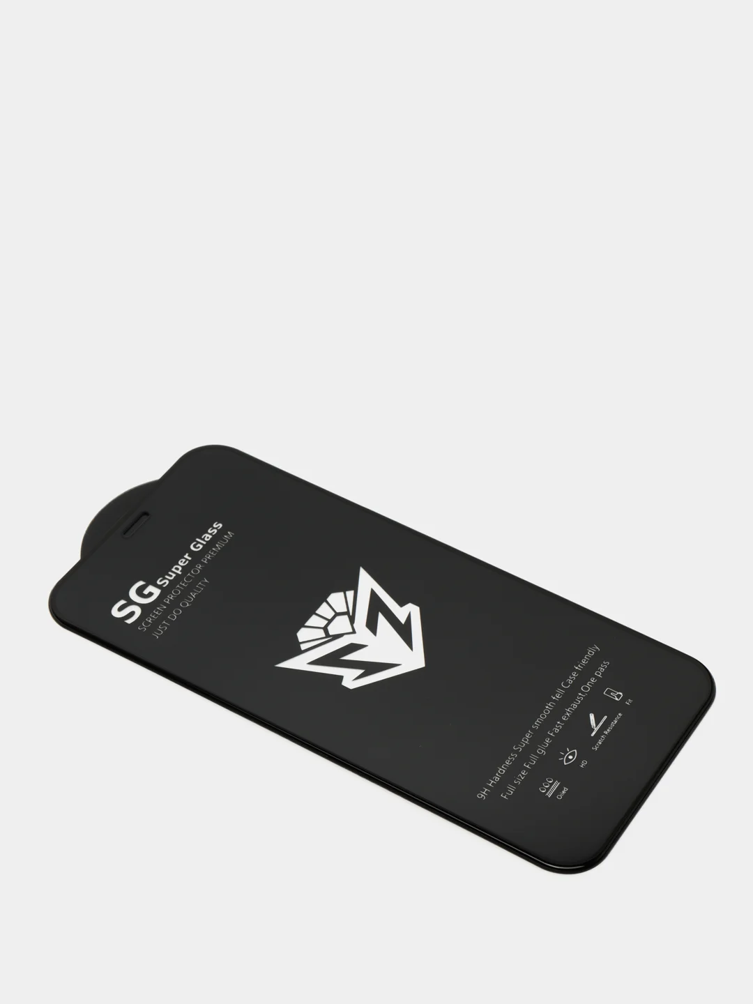 Черный защитное закаленное стекло SuperGlass для iPhone SE/7/8/Plus/Xs/XR,11/12 Pro Max+салфетки