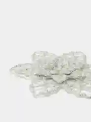 Серебряный цветок декоративный 52 мм, фоамиран