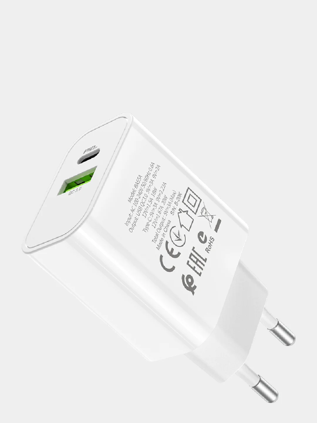 Блок питания BA55A, USB-Type-C, 3A, быстрая зарядка, 20W