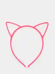 Кораллово-розовый ободок "Ушки кота"