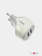 Сетевое зарядное устройство  LDNIO A2268 2 USB порта + кабель Lightning/Micro USB 2.1A